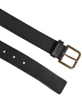 Dolce & Gabbana Black Leather Metal Buckle Classic Men Belt