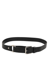 Dolce & Gabbana Black Leather Classic Metal Logo Buckle Belt