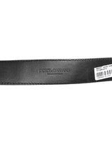Dolce & Gabbana Black Leather Classic Metal Logo Buckle Belt