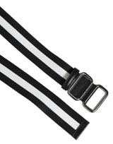 Dolce & Gabbana Black White Striped Metal Buckle Men Belt