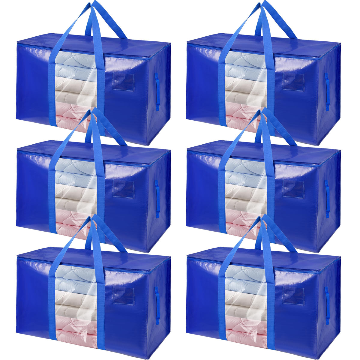6 Pack Moving Bags Heavy Duty Storage Bags With Zippers And Strong Handles Packing Bags For Moving Storage Travel Camping Space Saving Alternative To Moving Boxes College Essentials Moving Supplies
