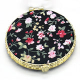 Retro Cloth Double-Fold Mini Makeup Mirror