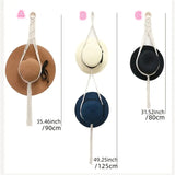Boho Hat Organizer with Tassels for Home Decor