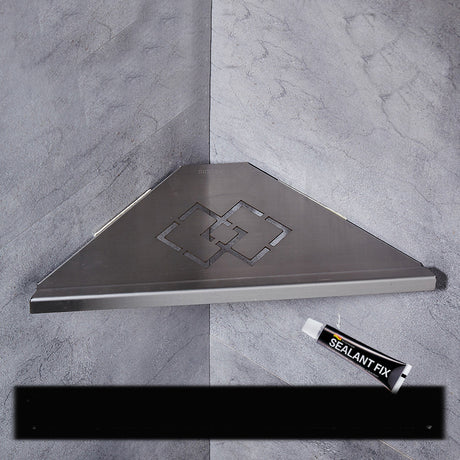 Brushed Stainless Steel Corner Storage Rack for Bathroom