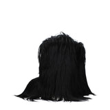 Rick Owens Black Fur Ankle Boots