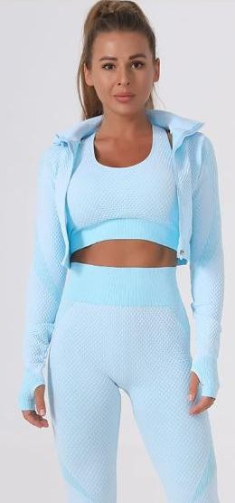 Seamless Jacket Zipper Suit for Fitness Yoga Wear