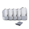 AFK travel Compression Packing Cubes Travel Organizer 6 Set Travel Luggage & Suitcase Organizer 1 Large +3 Medium+1 Small+1 Shoe Bag (GREY)