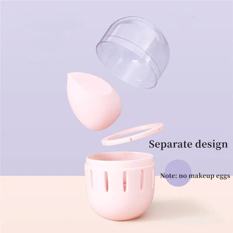Portable Transparent Makeup Sponge Storage Box Case
