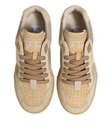 Dolce & Gabbana Beige Leather Miami Low Top Sneakers Men Shoes