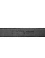Dolce & Gabbana Black Exotic Leather Metal Logo Buckle Belt