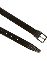 Dolce & Gabbana Brown Glossy Leather Classic Metal Buckle Belt