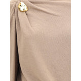 Fabiana Filippi Beige Fleece Wool Casual Dress