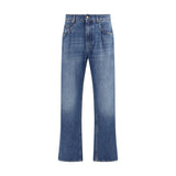 Dolce & Gabbana Blue Cotton Relaxed Fit Jeans