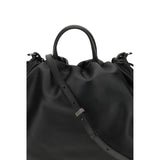 Brunello Cucinelli Black Calf Leather Bos Taurus Shoulder Bag