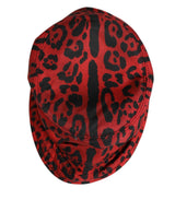 Dolce & Gabbana Red Black Nylon Leopard Print Bucket Men Cap Hat