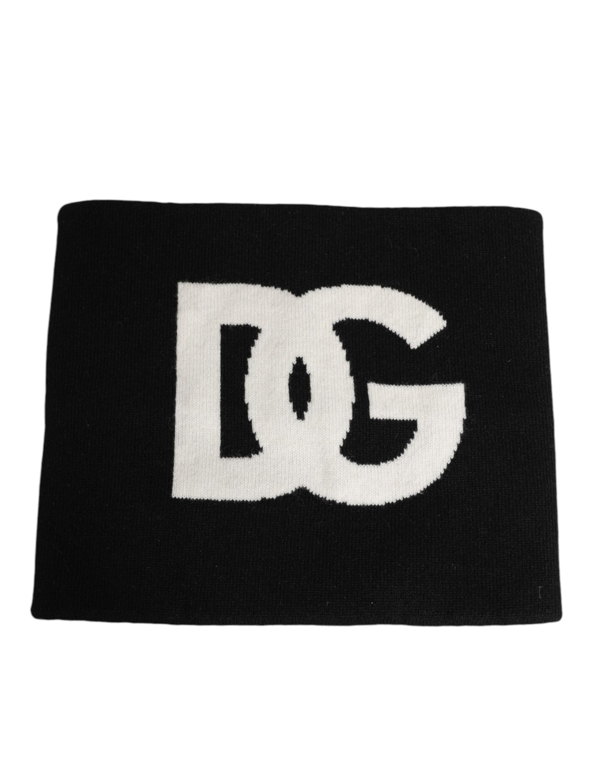 Dolce & Gabbana Black D&G Logo Cashmere Knitted Men One Size Scarf