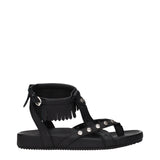 Isabel Marant Black Leather Flat Sandals