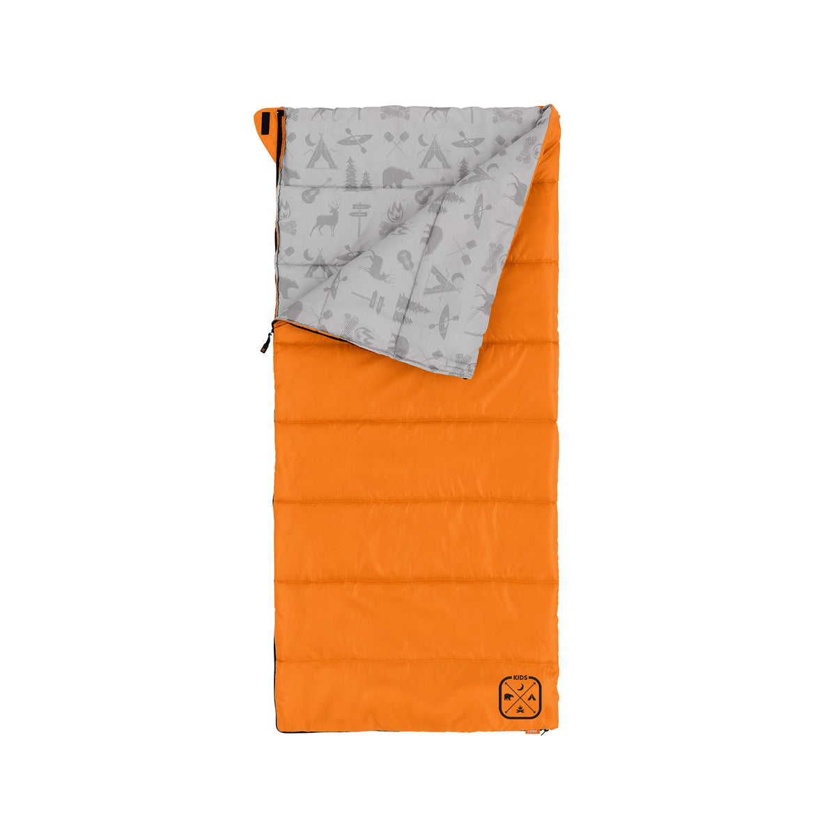 CORE Youth Indoor/Outdoor Sleeping Bag - Great for Kids Boys Girls - Ultralight and Compact Perfect for Backpacking Hiking Camping and Sleepovers (Orange)