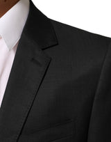 Dolce & Gabbana Dark Gray Single Breasted Men Coat MARTINI Blazer