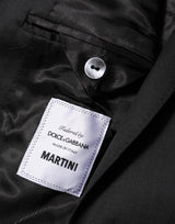 Dolce & Gabbana Dark Gray Single Breasted Men Coat MARTINI Blazer