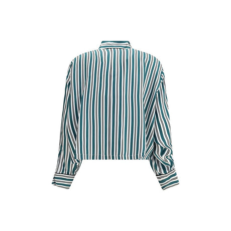 Max Mara Bicolor Silk Pattern Shirt