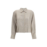 Max Mara Beige Silk Pattern Shirt