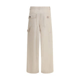 Max Mara Cream Cotton Cargo Pants