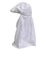 Dolce & Gabbana White Cotton DG Logo Plaque Baseball Balaclava Hat