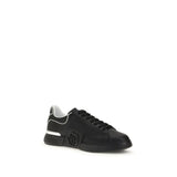 Philipp Plein Black Calf Leather Bos Taurus Athletic Sneakers