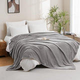 Swiftify Ultra Soft Fleece Blankets Queen Size Flannel Fleece Blanket Warm Plush Cozy Blankets for Bed Fuzzy Soft Blanket for Sofa Couch Travel Camping 90" X 90" Light Grey