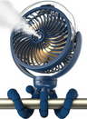 Rechargeable Octopus Spray Fan with Ambience Light for Outdoor Camping & Strollers