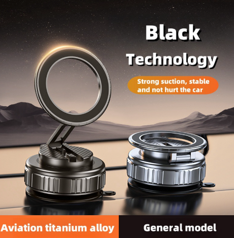 Magnetic Car Phone Holder – Vacuum Adsorption Mount
