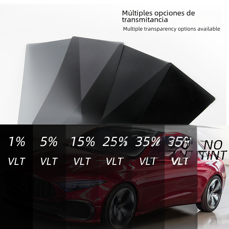 Car Window Tint Film - 1-Ply Black Heat Protection