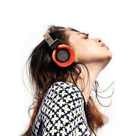 ETHKGUP Wired Headphones for Sta Lord Cosplay Lightweight Retro On-Ear Headphones Orange Ear Pad Hi-Fi Stereo Headset Handmade Headphones Headset with 3.5mm Jack Halloween 80s/ 90s Design