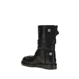 Dolce & Gabbana Black Calf Leather Bos Taurus Lace-Up Boots