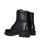 Off-White Black Leather Ankle Boots
