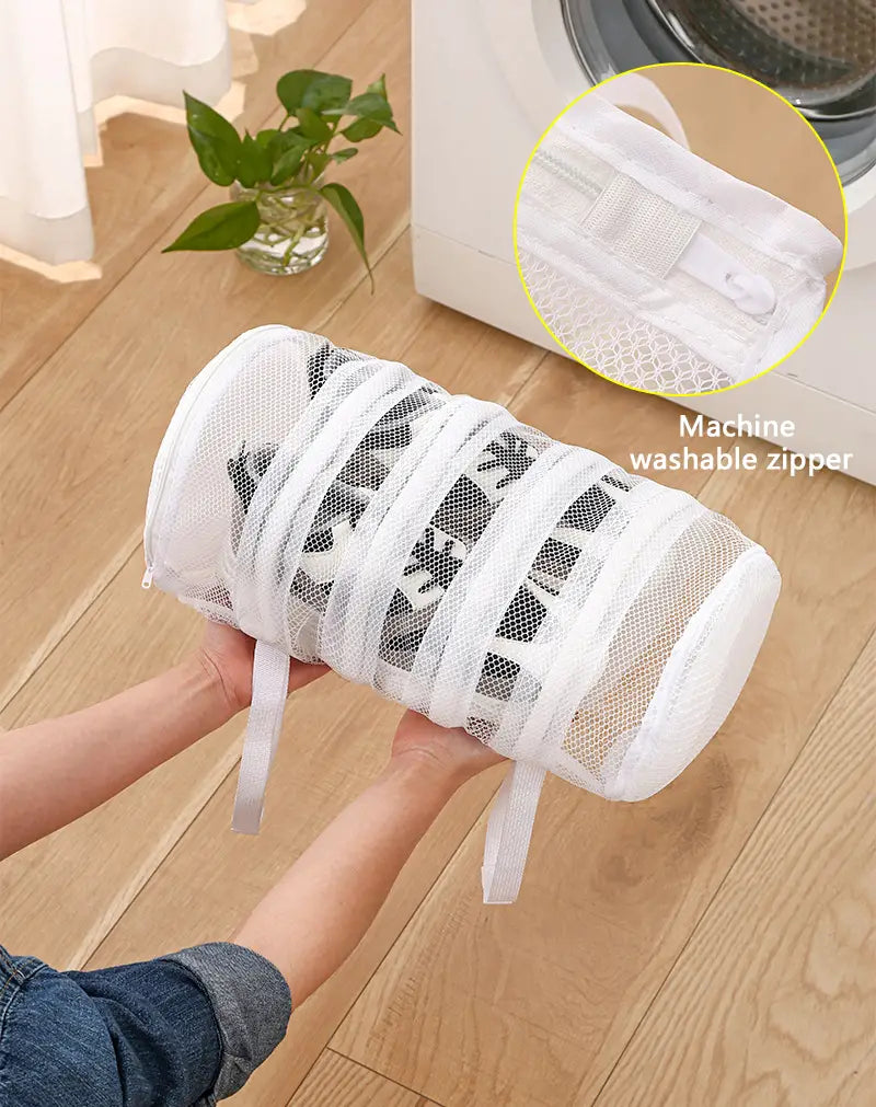 Shoe Laundry Bag with Zipper and Mesh Storage Organizer