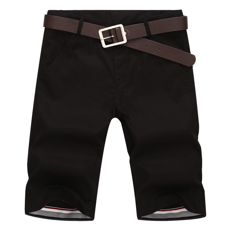Men's Casual Solid Color Cotton-Linen Shorts