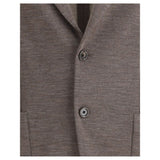 Lardini Brown Fleece Wool Blazer
