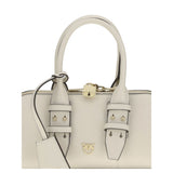 PINKO White Calf Leather Bos Taurus Handbag