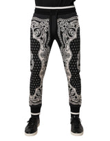 Dolce & Gabbana Black Cotton Bandana Jogger Sweatpants Pants