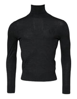 Dolce & Gabbana Black Wool Turtle Neck Men Pullover Sweater