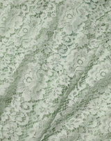 Dolce & Gabbana Mint Green Floral Lace Trim Midi Dress