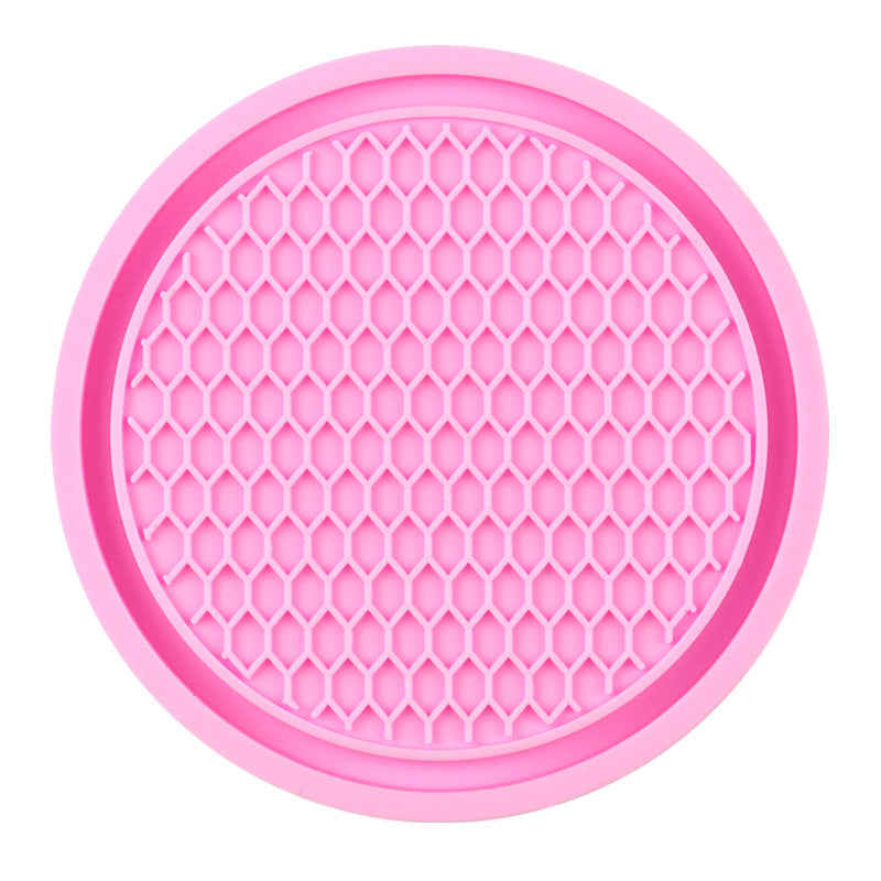 Creative Honeycomb Car Cup Holder Mat with Rhinestones