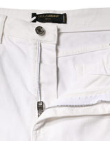 Dolce & Gabbana White AUDREY Cotton Logo Skinny Denim Jeans