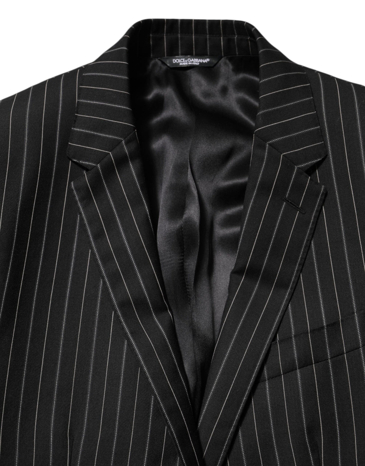 Dolce & Gabbana Black Stripes MARTINI 1 Button Suit Blazer