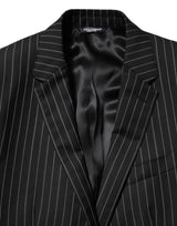 Dolce & Gabbana Black Stripes MARTINI 1 Button Suit Blazer