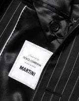 Dolce & Gabbana Dark Gray Stripes MARTINI 1 Button Suit Blazer