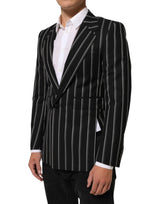 Dolce & Gabbana Black Stripes SICILIA 1 Button Suit Blazer