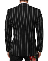 Dolce & Gabbana Dark Gray Stripes SICILIA 1 Button Suit Blazer